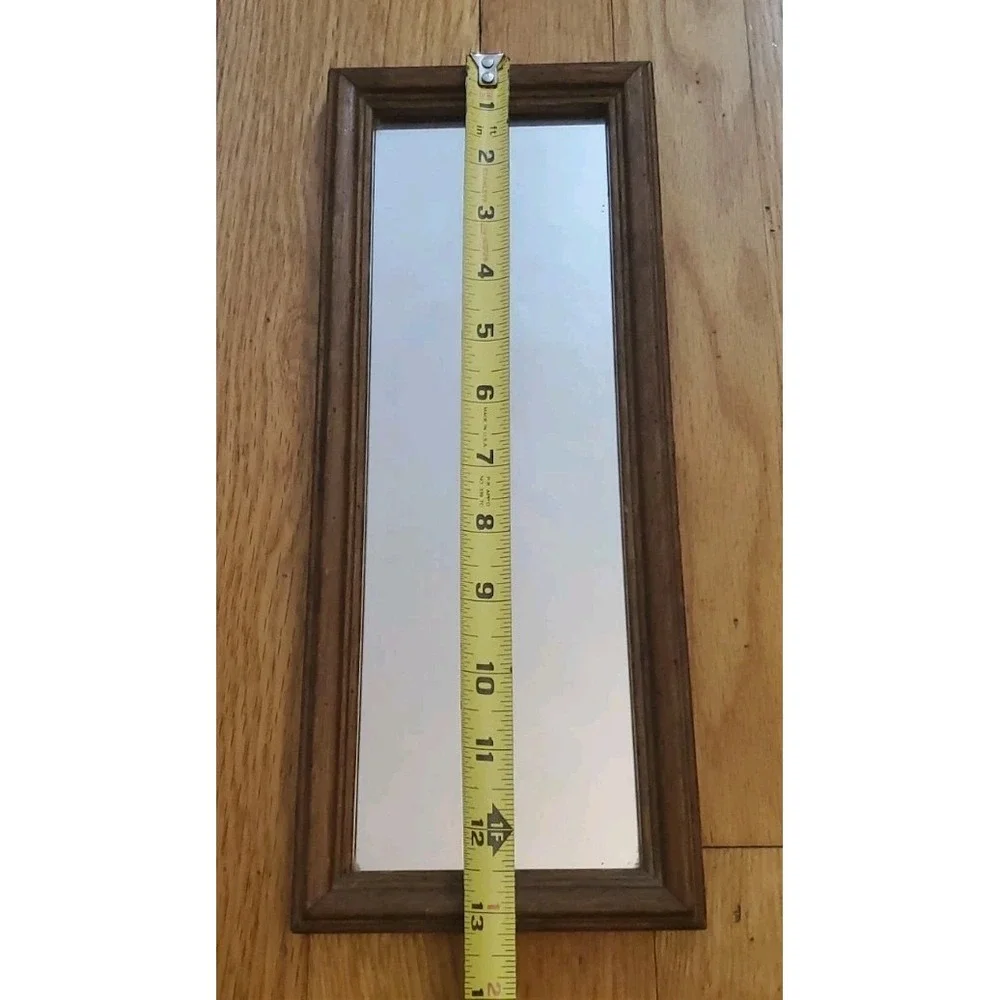 Vintage Wood Rectangle Mirror Cottagecore